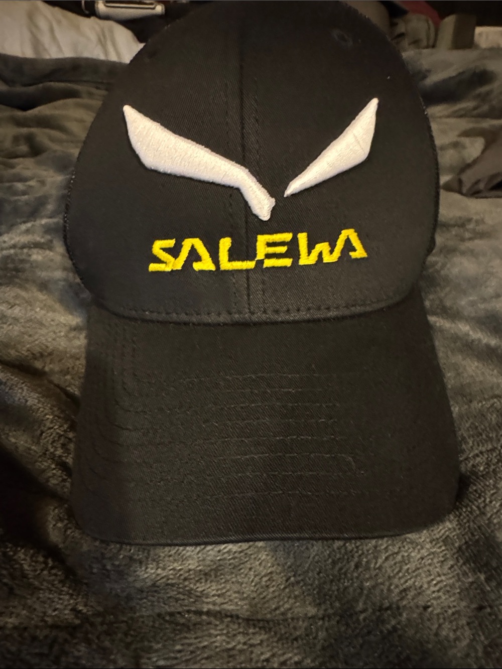 Salewa Men's Black Baseball Cap with Yellow Logo